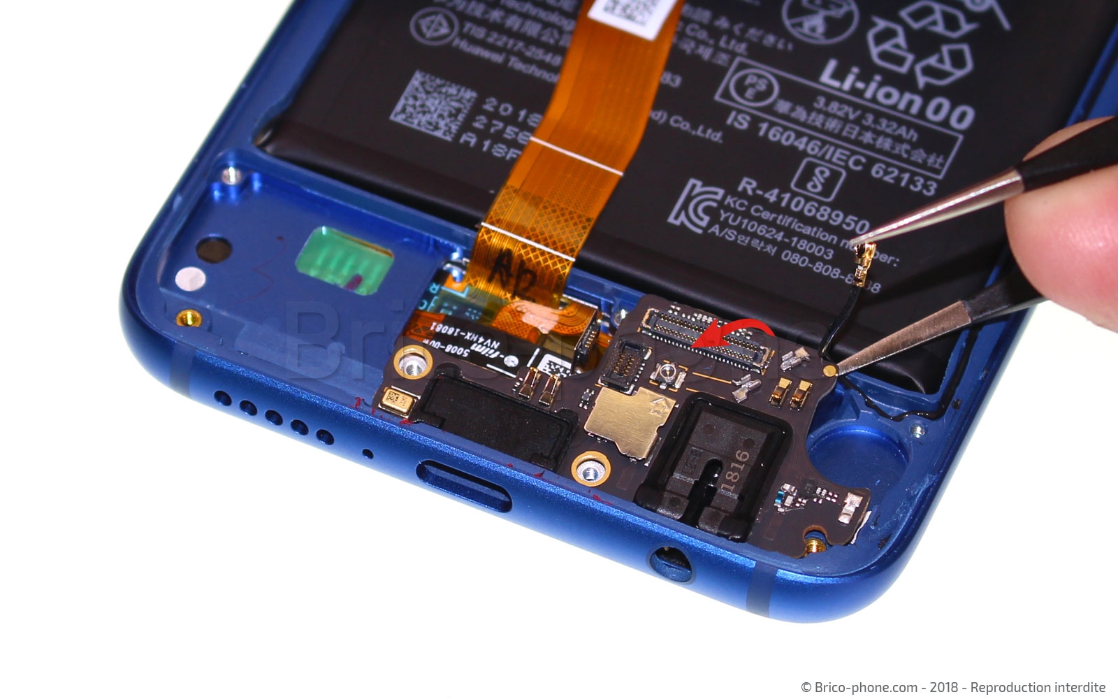 Changement de bloc écran avec batterie sur Honor 10 photo 1