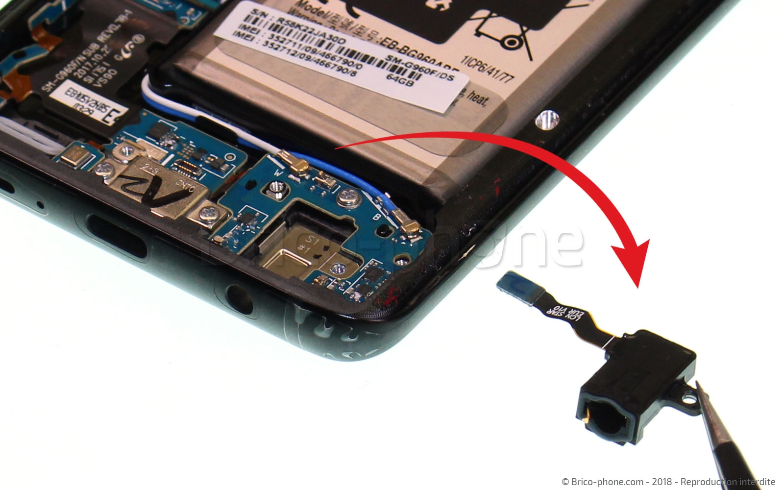 Changement de prise audio Jack sur Galaxy S9 photo 4