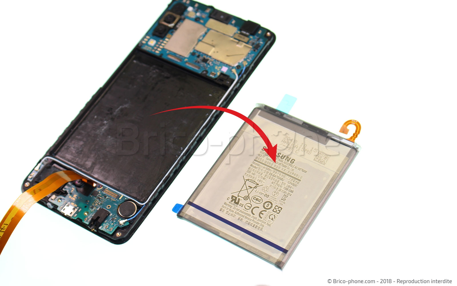 Changement de batterie sur Galaxy A7 2018 photo 4