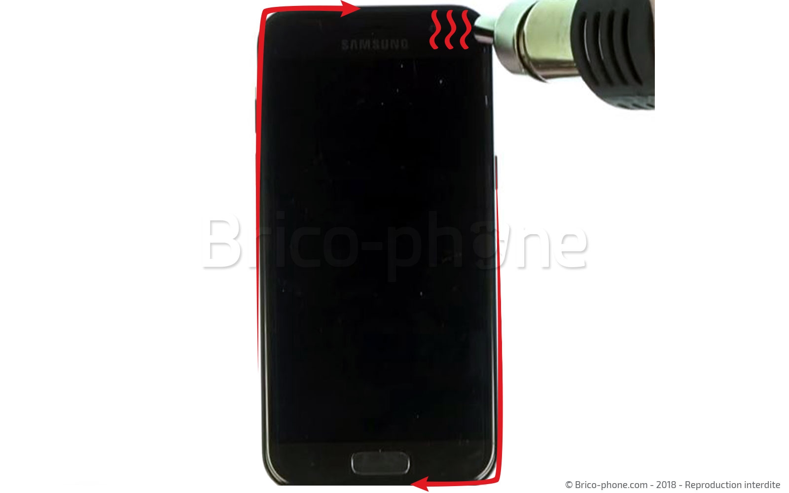 Changement d'écran (vitre+AMOLED) sur Galaxy A3 2017 photo 1