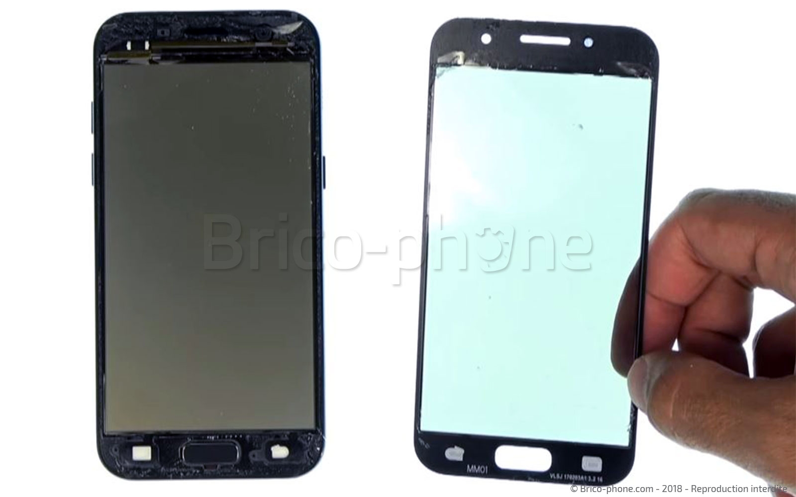 Changement d'écran (vitre+AMOLED) sur Galaxy A3 2017 photo 4