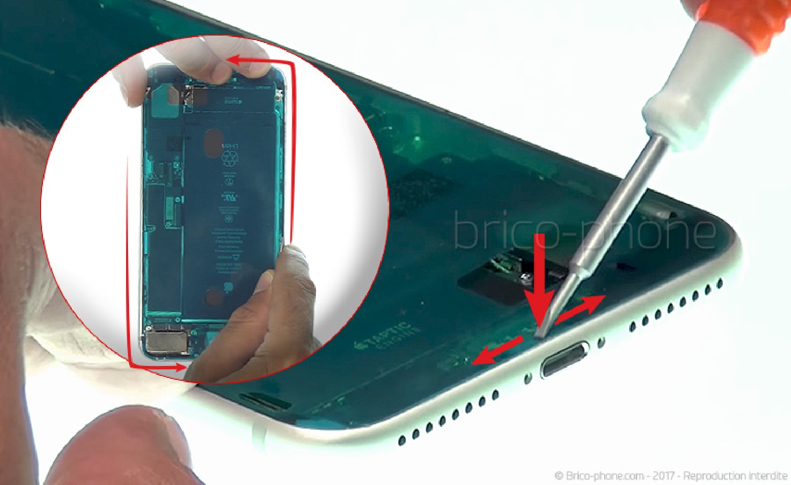 Changement d'écran (vitre+LCD) sans éléments prémontés sur iPhone 7 Plus photo 1
