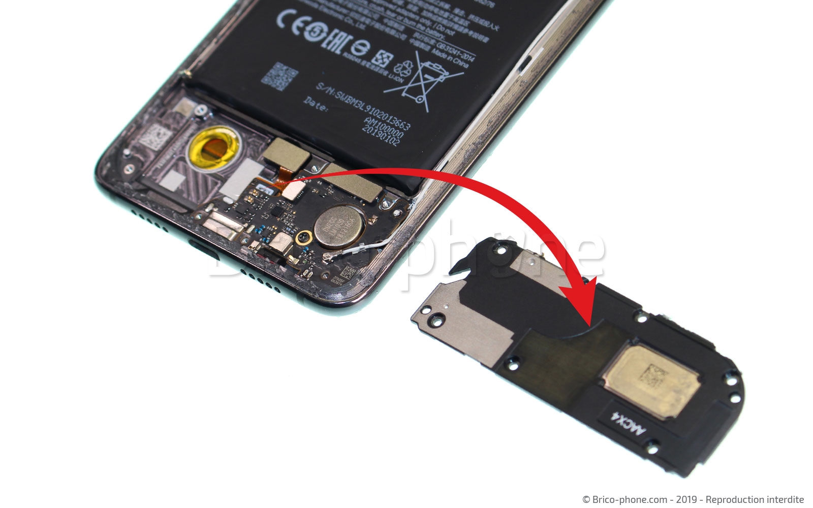 Changement du connecteur de charge sur Mi 9 photo 4