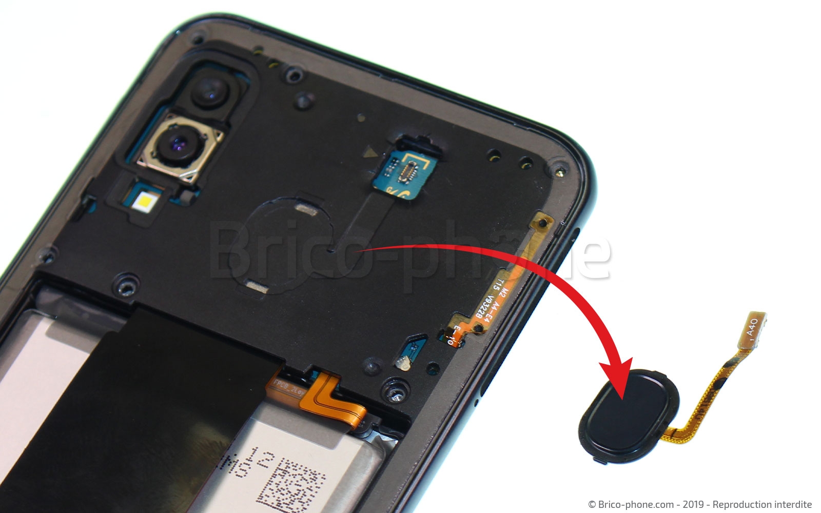 Changement d'écran vitre et AMOLED sur Galaxy A40 photo 4