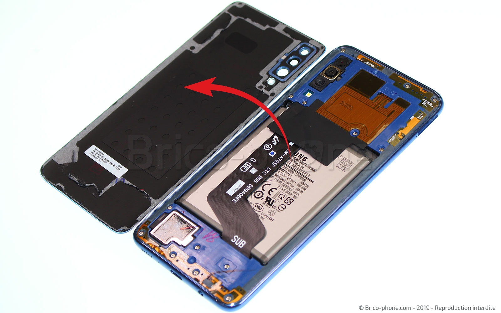 Démontage complet sur Galaxy A70 photo 4