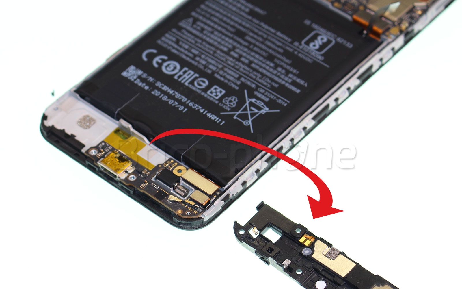 Changement du connecteur de charge sur Mi A2 Lite photo 3