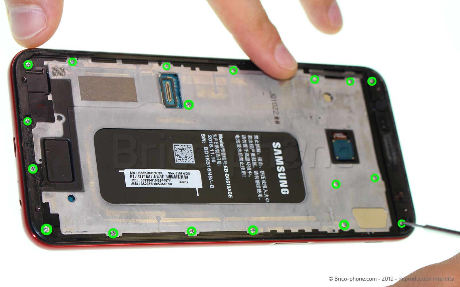 Changement de coque arrière sur Galaxy J6 Plus photo 1