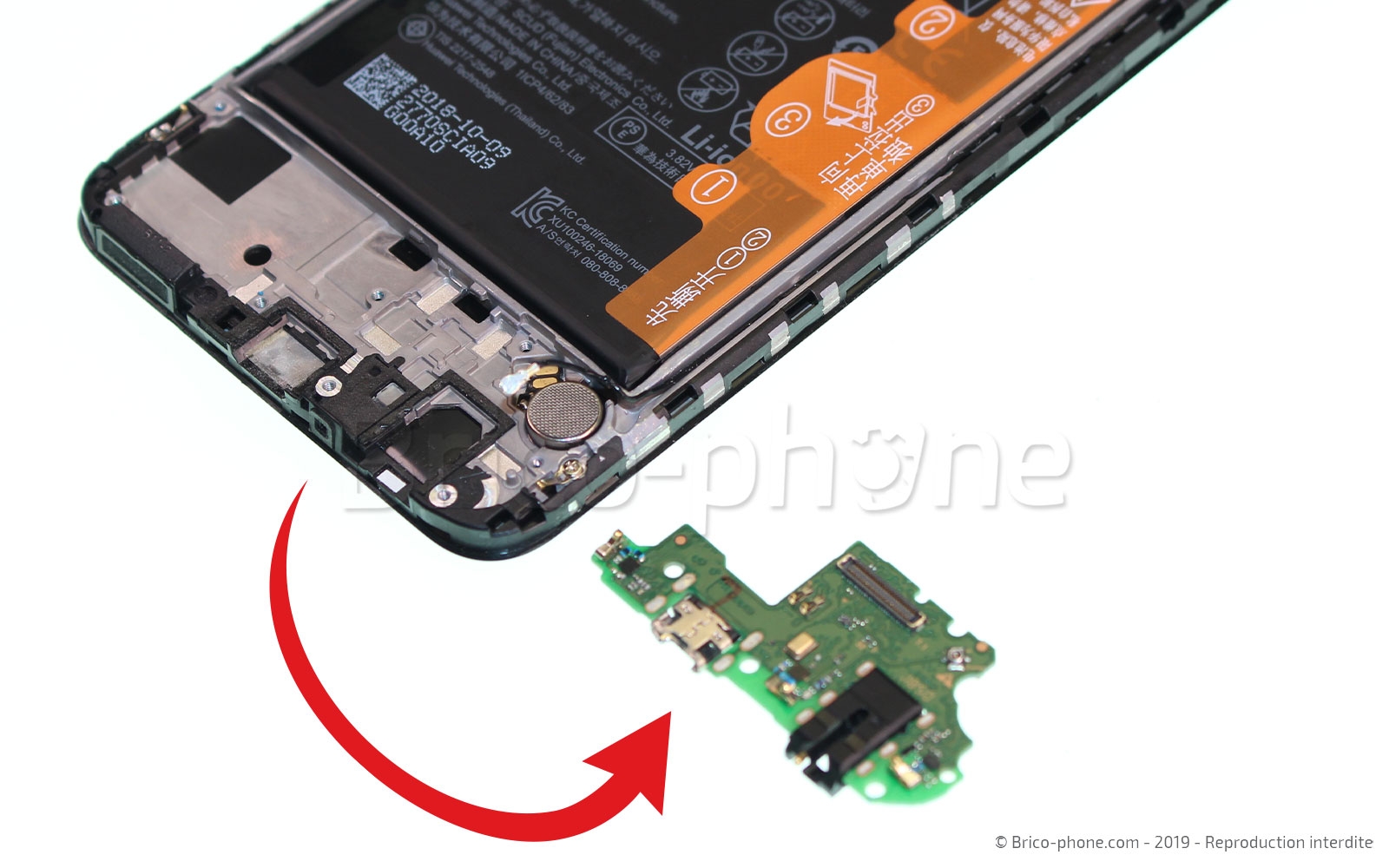 Changement du connecteur de charge sur P Smart 2019 photo 3