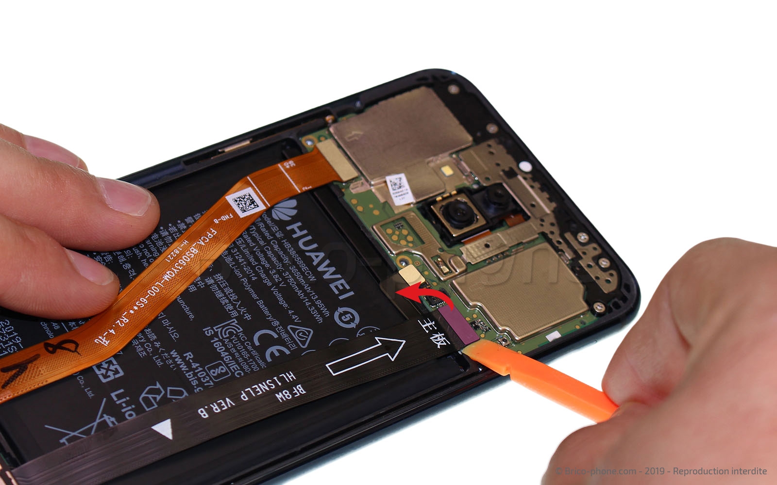 Changement de bloc écran avec batterie sur Mate 20 Lite photo 4