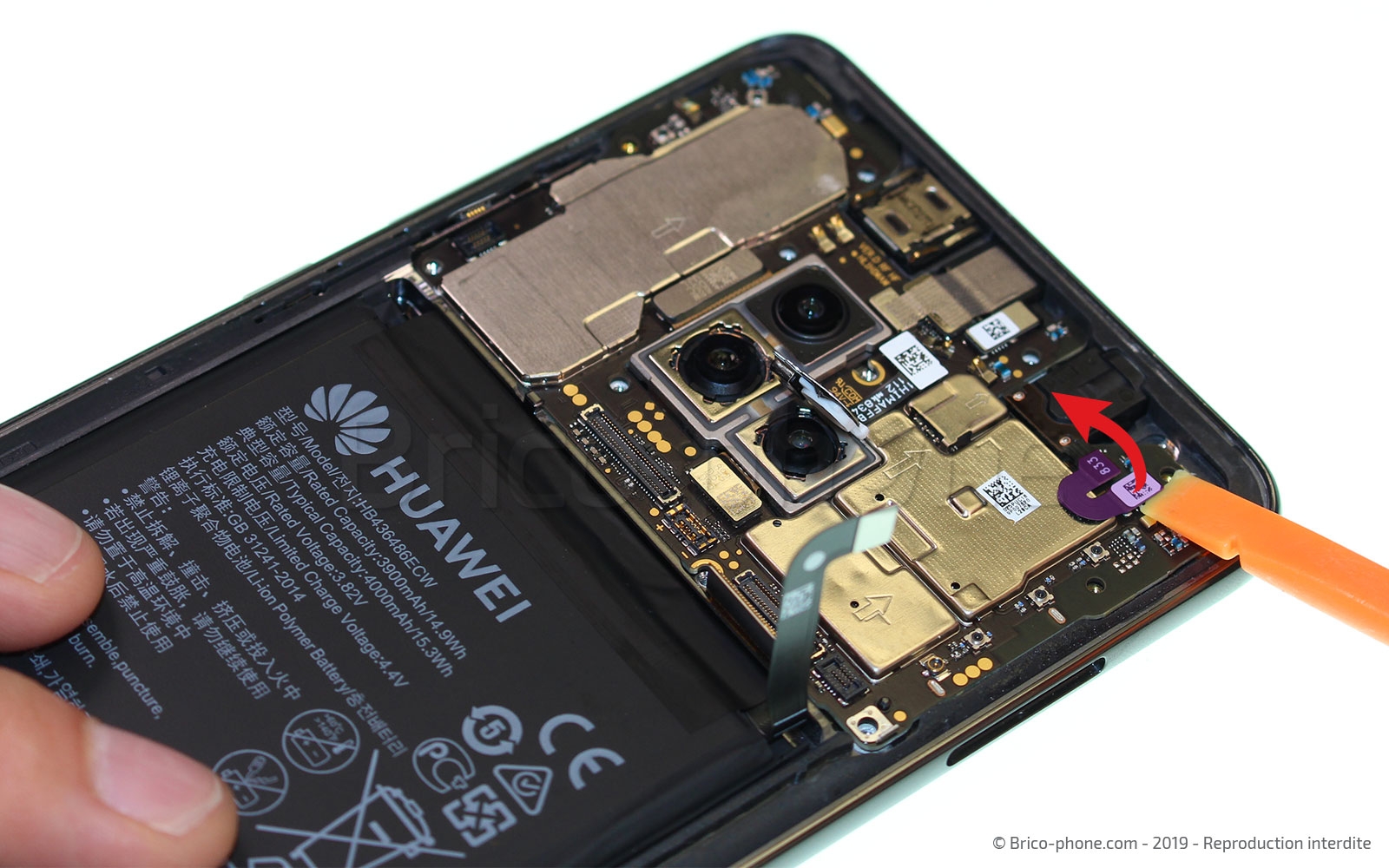 Changement de bloc écran avec batterie sur Mate 20 photo 3