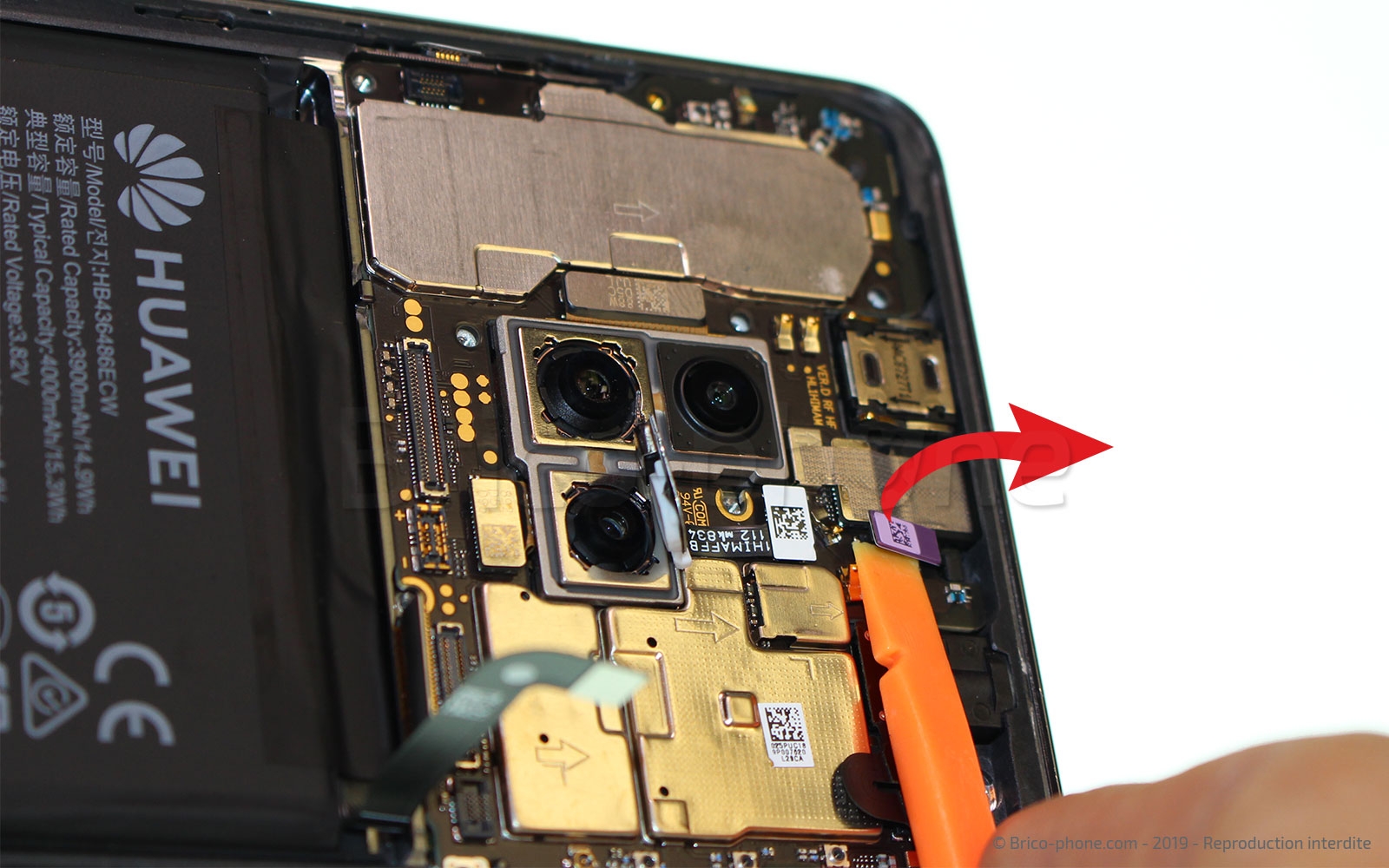 Changement de bloc écran avec batterie sur Mate 20 photo 4