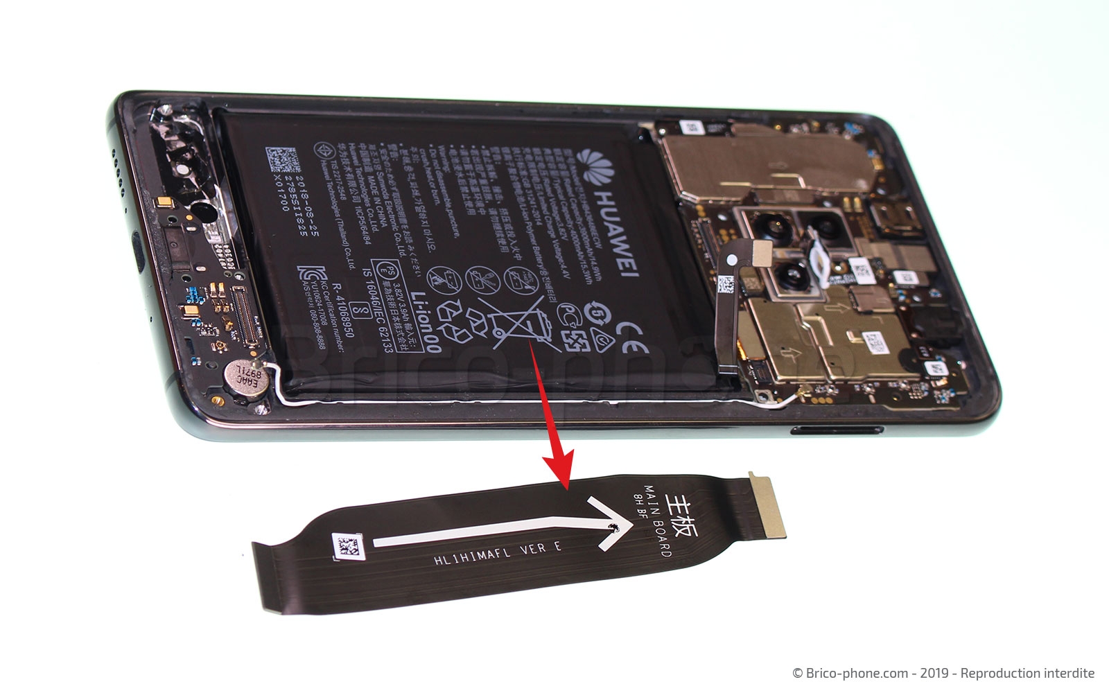 Changement de bloc écran avec batterie sur Mate 20 photo 2