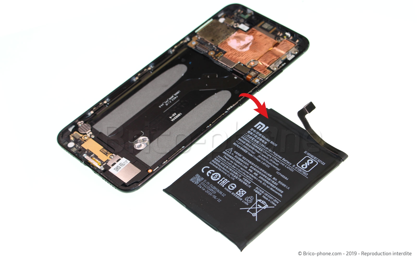 Changement de batterie sur Mi A2 photo 3