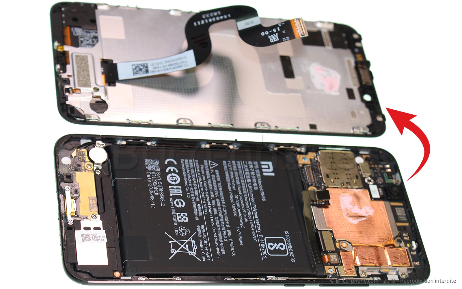 Changement de connecteur de charge sur Mi A2 photo 3