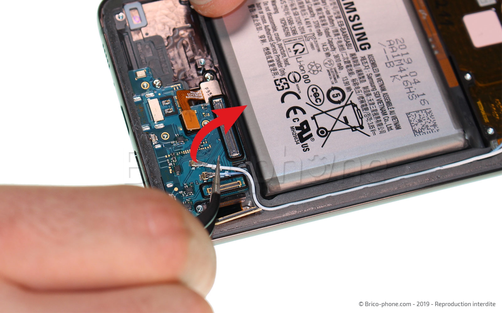 Changement de bloc écran avec châssis sur Galaxy A80 photo 1