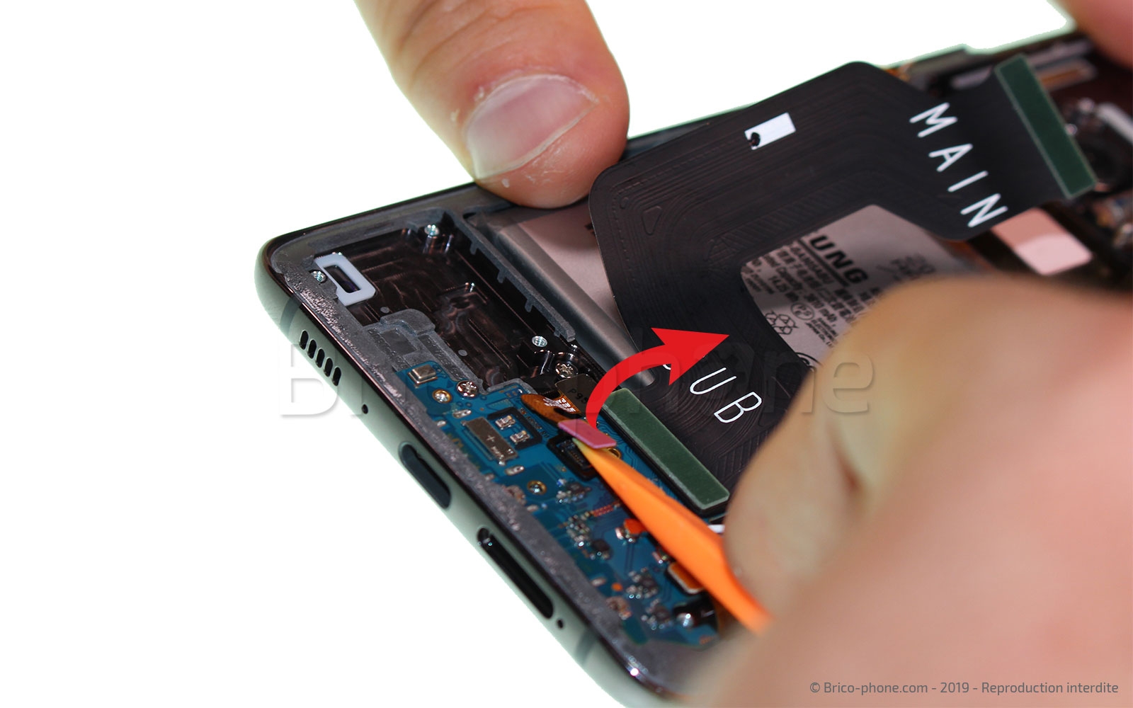 Changement de bloc écran avec châssis sur Galaxy A80 photo 1