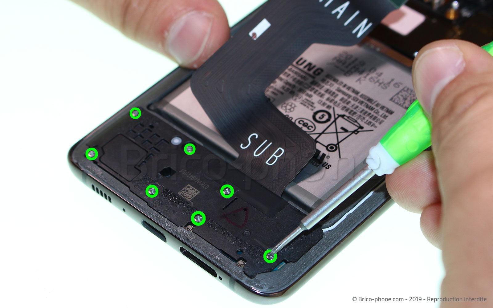 Changement de bloc écran avec châssis sur Galaxy A80 photo 1