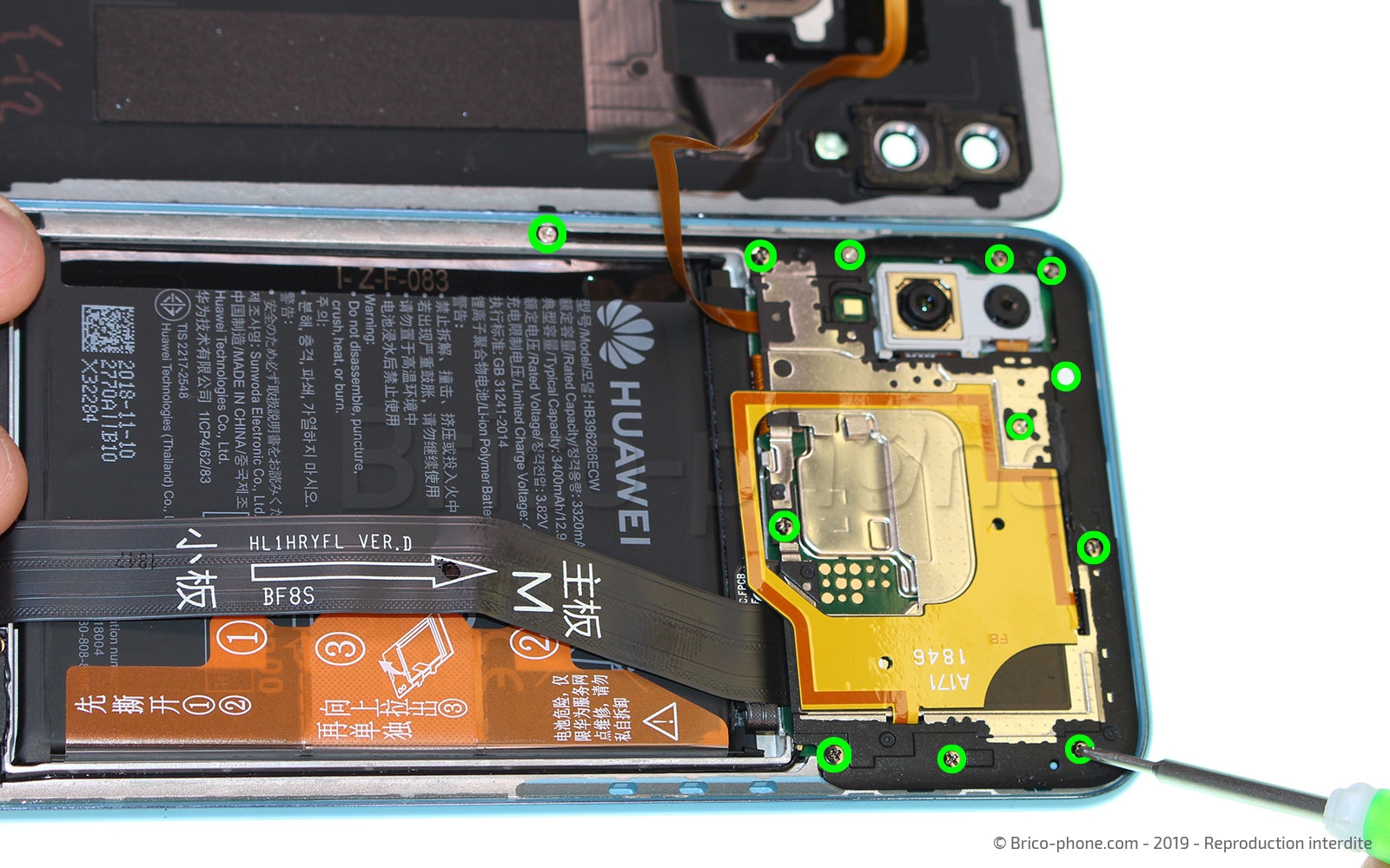 Changement de bloc écran (vitre + LCD) sur Honor 10 Lite photo 1