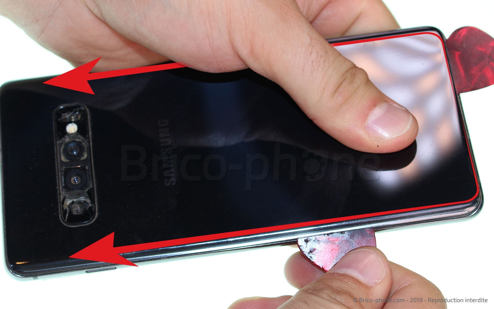 Changement de bloc écran avec châssis sur Galaxy S10 Plus photo 3