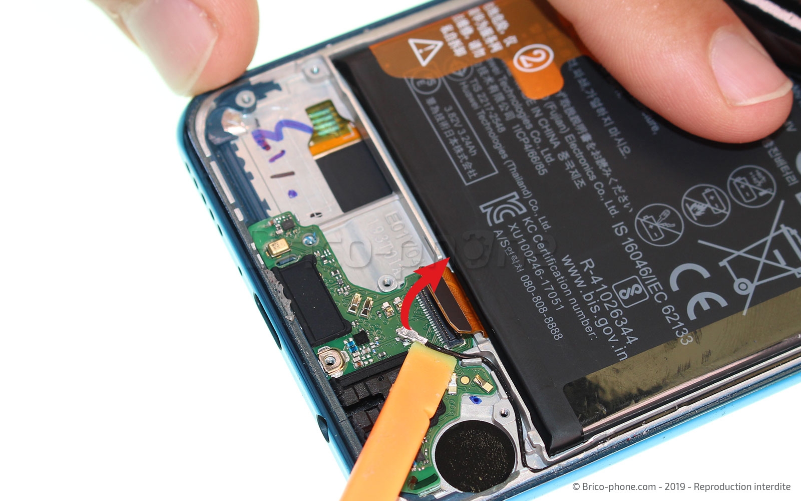 Changement de bloc écran avec batterie sur P30 Lite photo 2