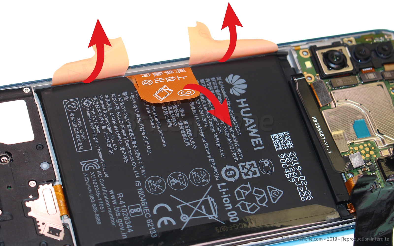 Changement de bloc écran (vitre + LCD) sur P30 Lite photo 3