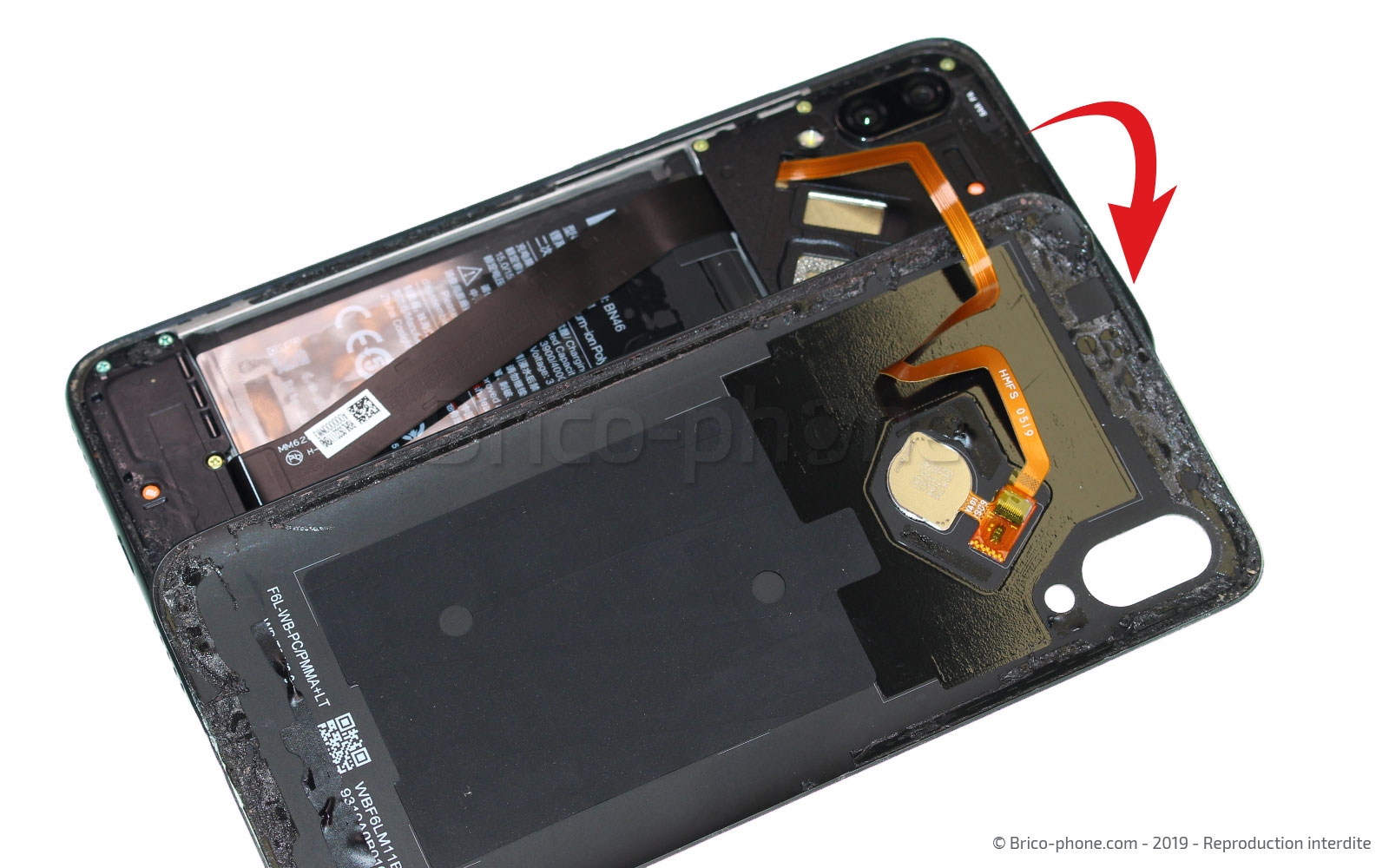 Changement de vitre arrière sur Redmi 7 photo 3