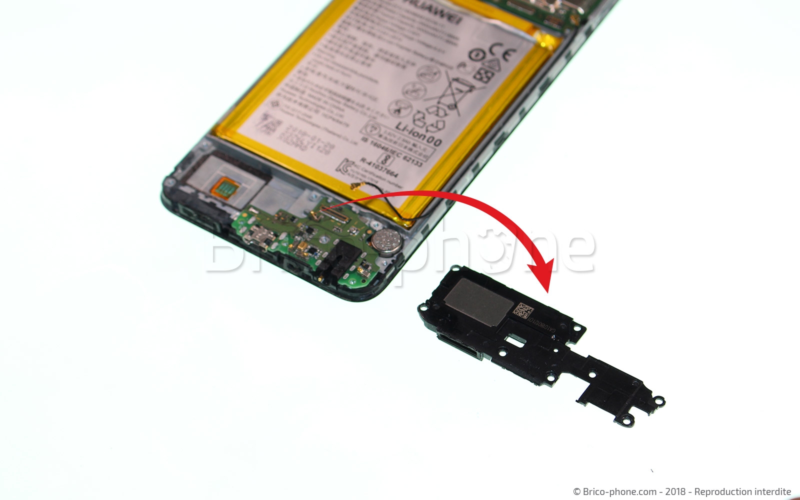 Changement d'écran (vitre+LCD+batterie) sur P Smart 2018 photo 3