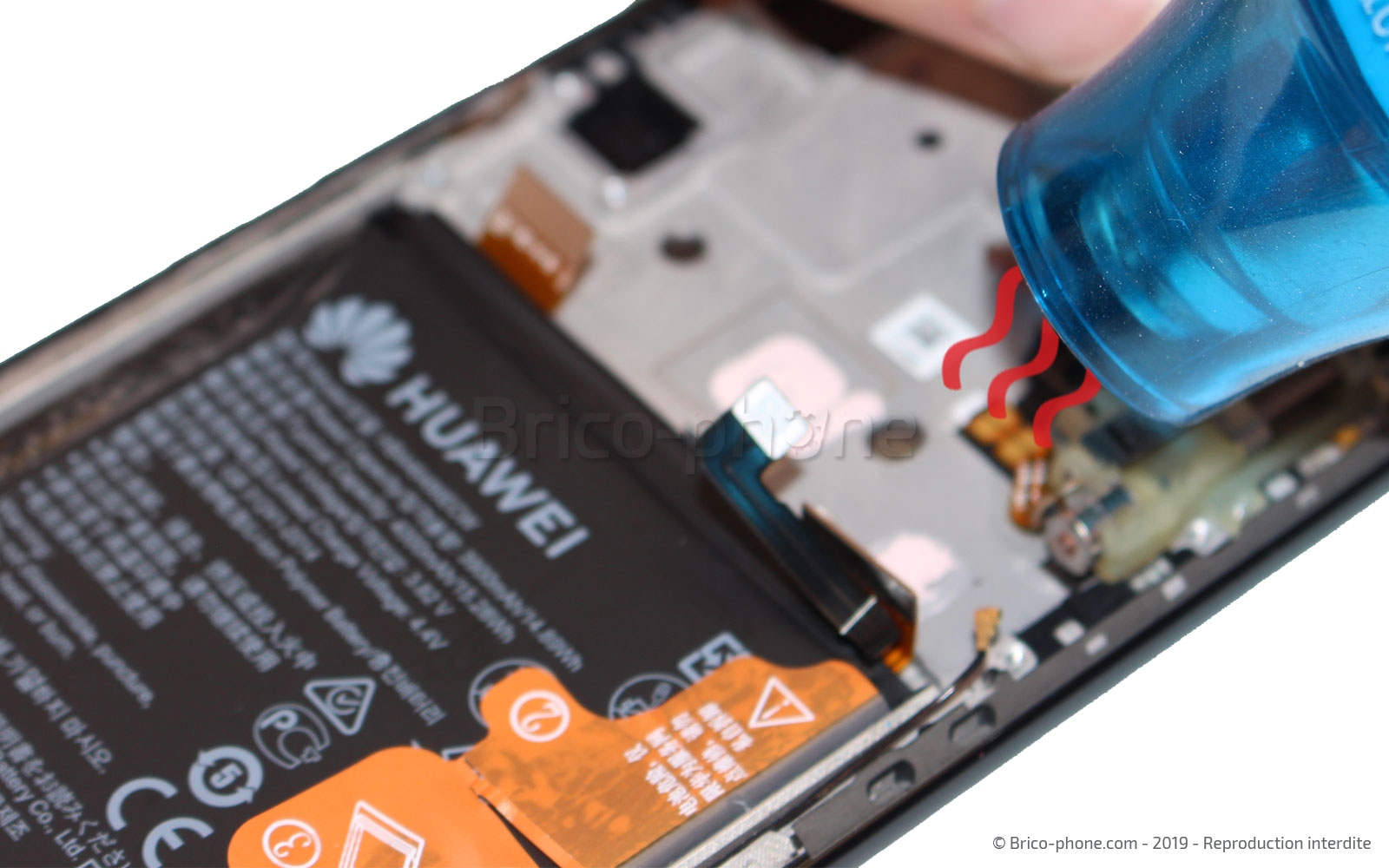 Changement du bloc écran complet avec batterie sur P Smart Z photo 2