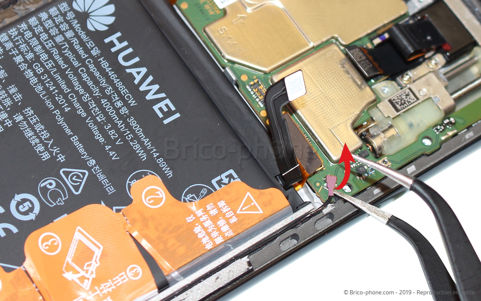 Changement du bloc écran complet avec batterie sur P Smart Z photo 4