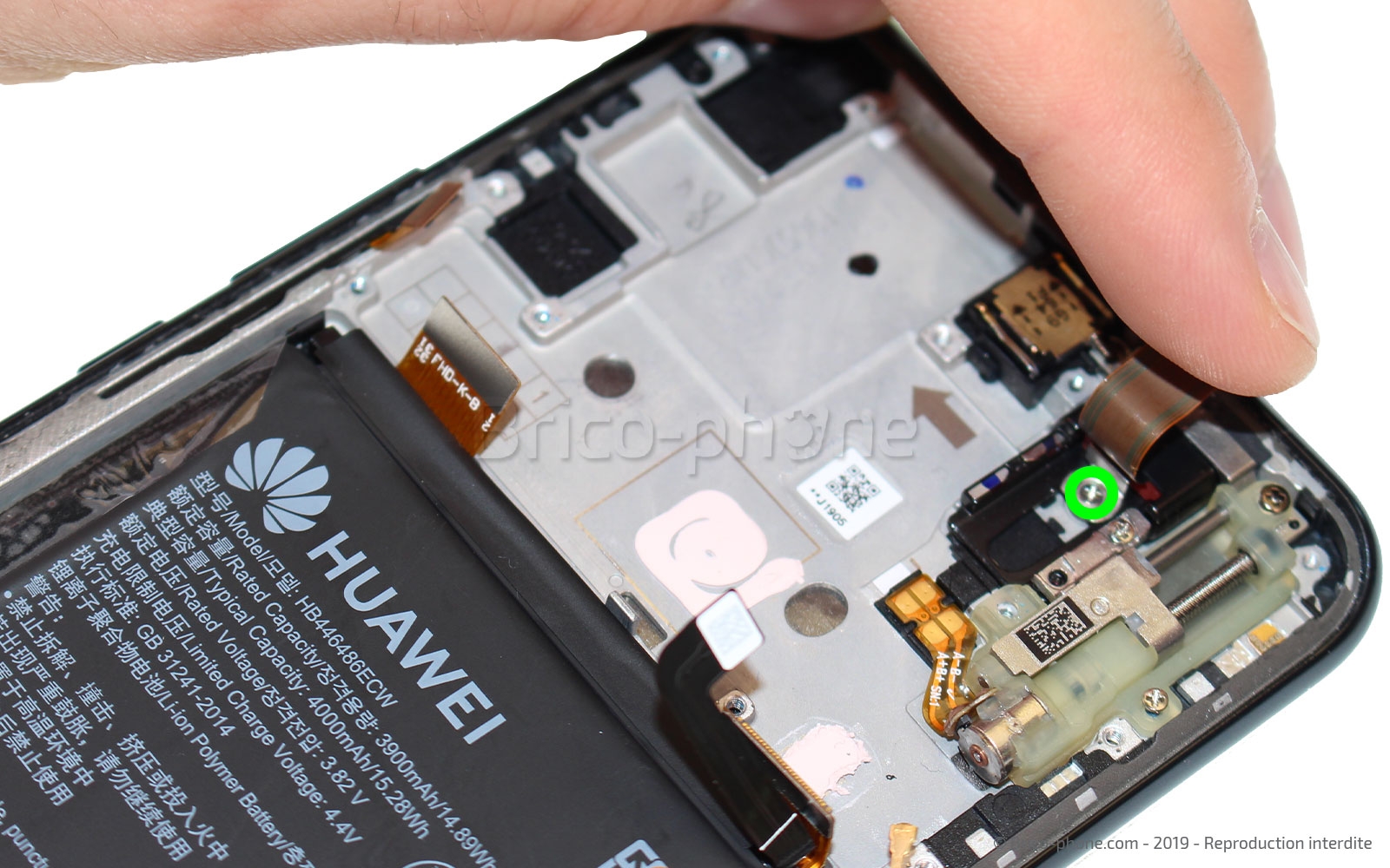 Changement du bloc écran complet avec batterie sur P Smart Z photo 3