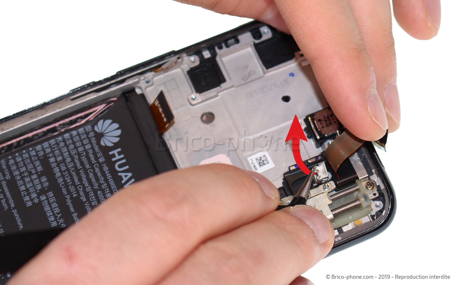 Changement du bloc écran complet avec batterie sur P Smart Z photo 4