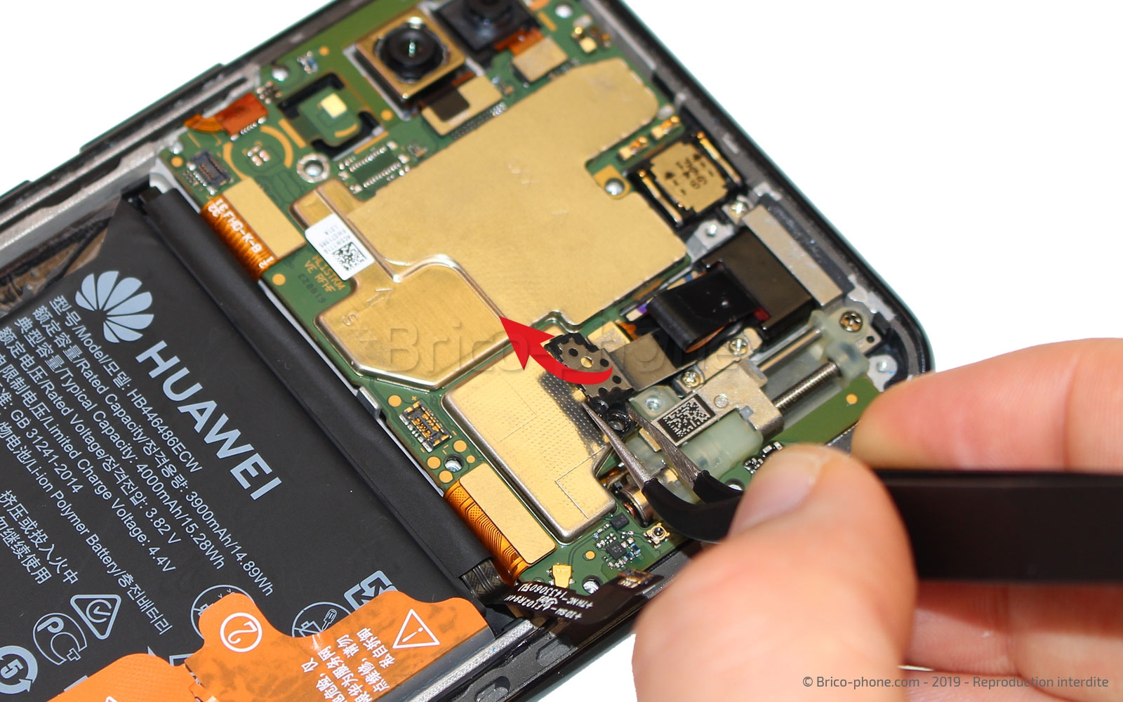 Changement du bloc écran complet avec batterie sur P Smart Z photo 2