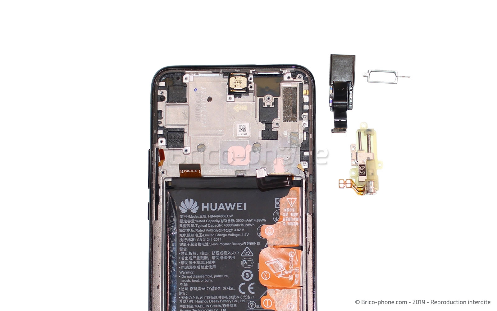 Changement du bloc écran complet avec batterie sur P Smart Z photo 2