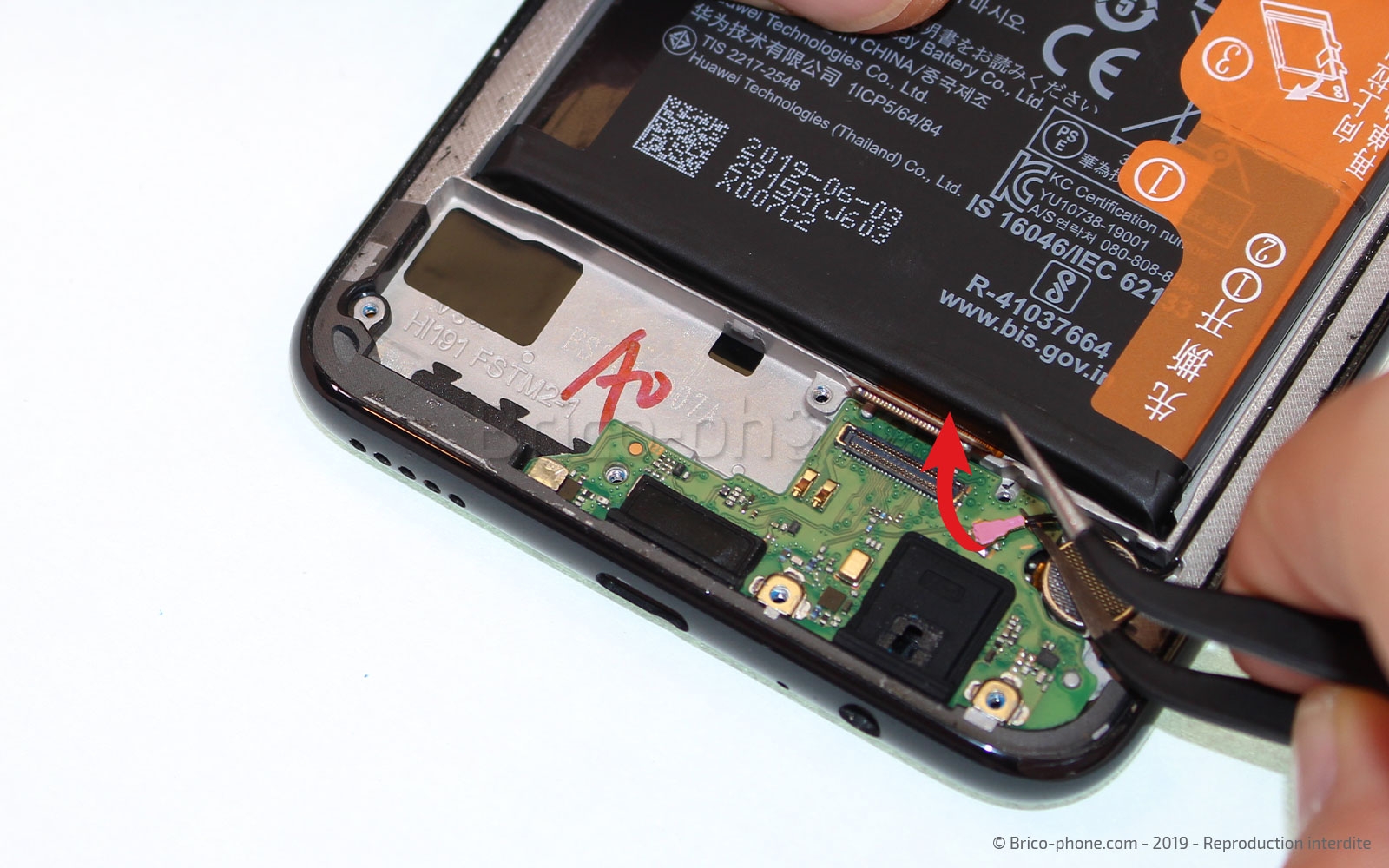 Changement du bloc écran complet avec batterie sur P Smart Z photo 2