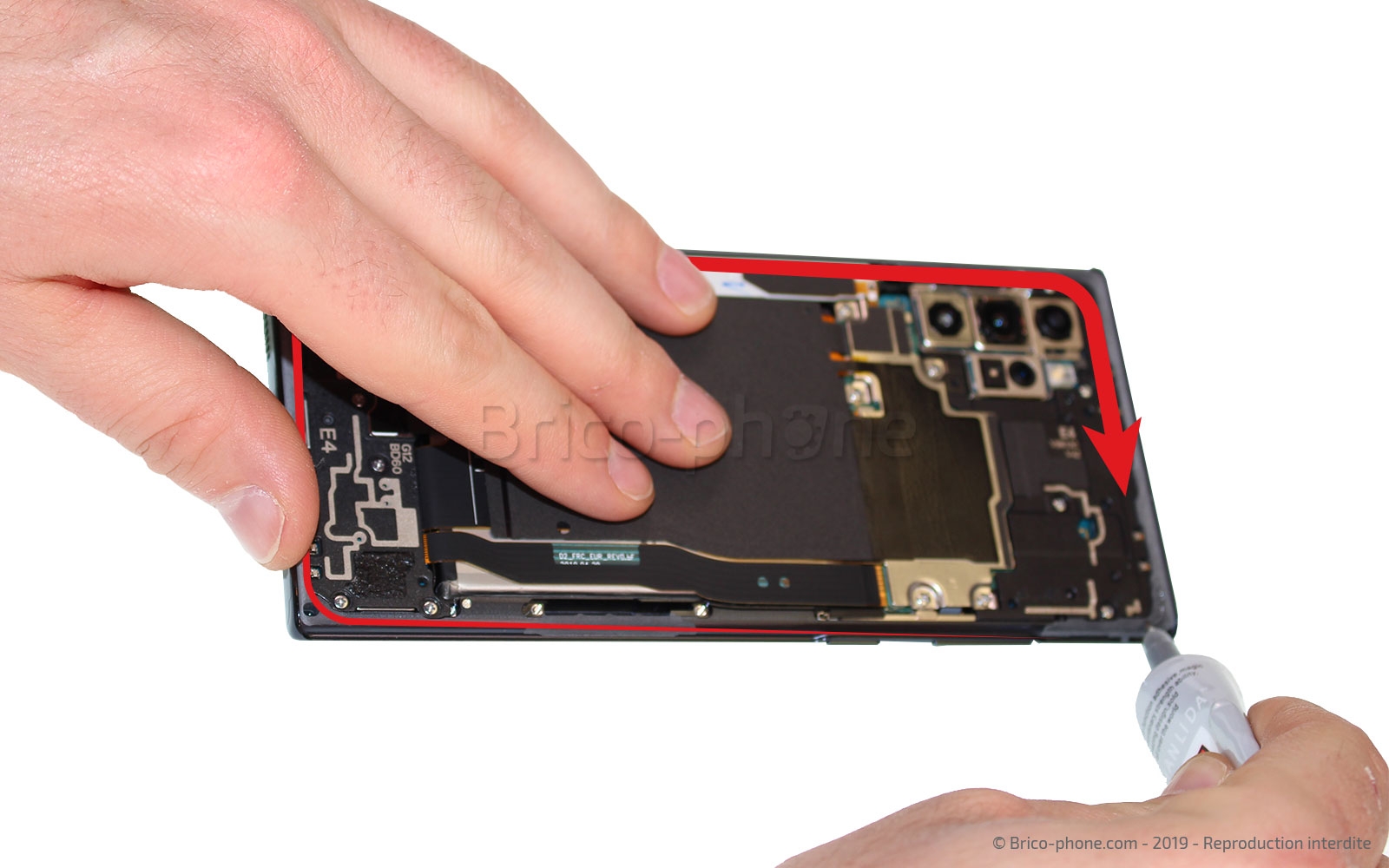 Changement du bloc écran pré-monté avec châssis sur Galaxy Note 10 Plus photo 1