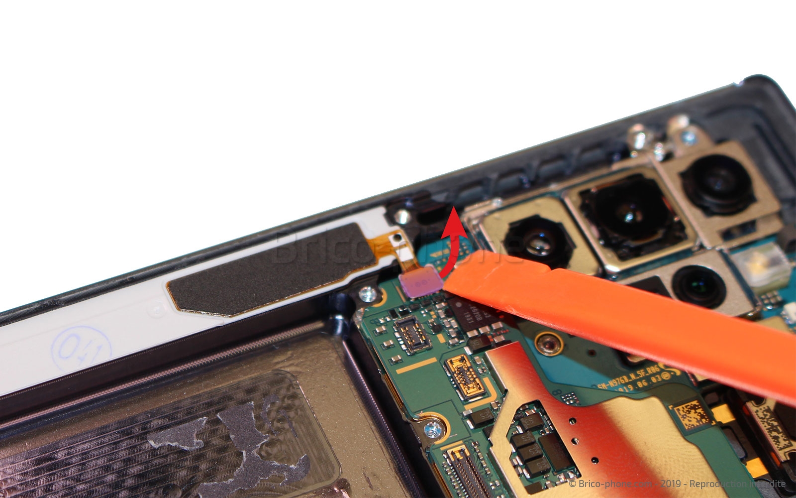 Changement du bloc écran pré-monté avec châssis sur Galaxy Note 10 Plus photo 3