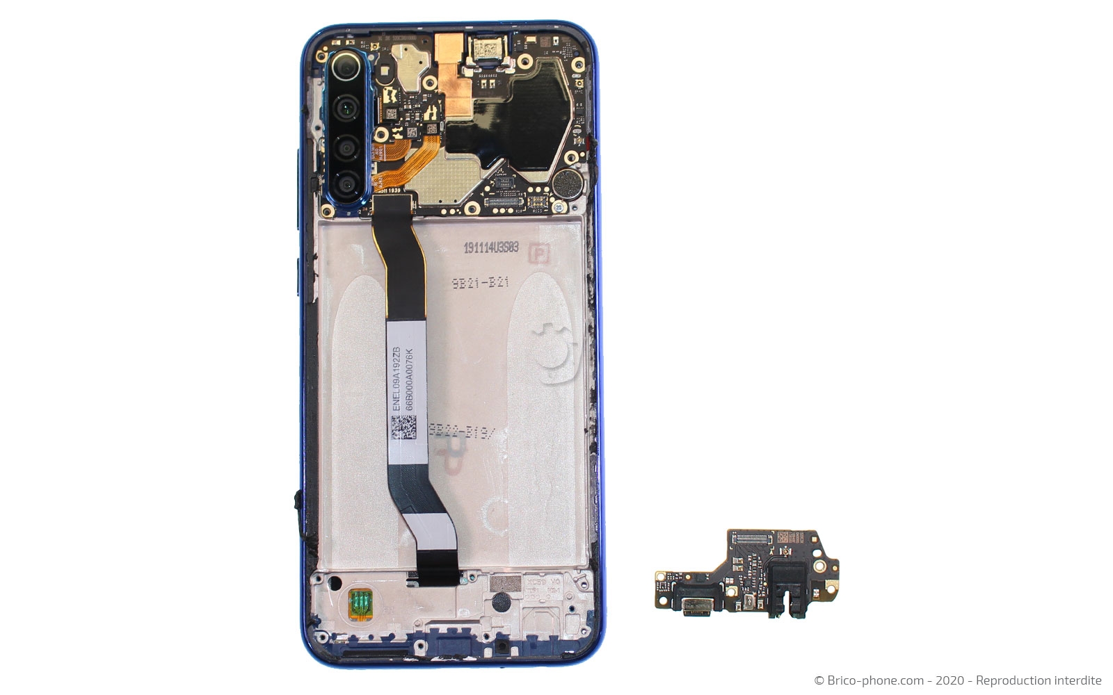 Changement du bloc écran sur châssis sur Redmi Note 8T photo 4