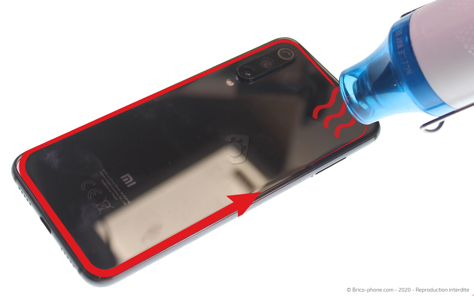Changement de la vitre arrière sur Mi 9 SE photo 2