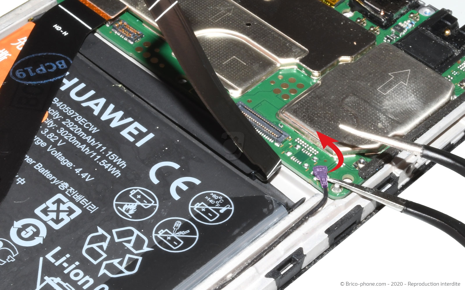 Changement de bloc écran avec batterie sur Y6 2019 photo 3