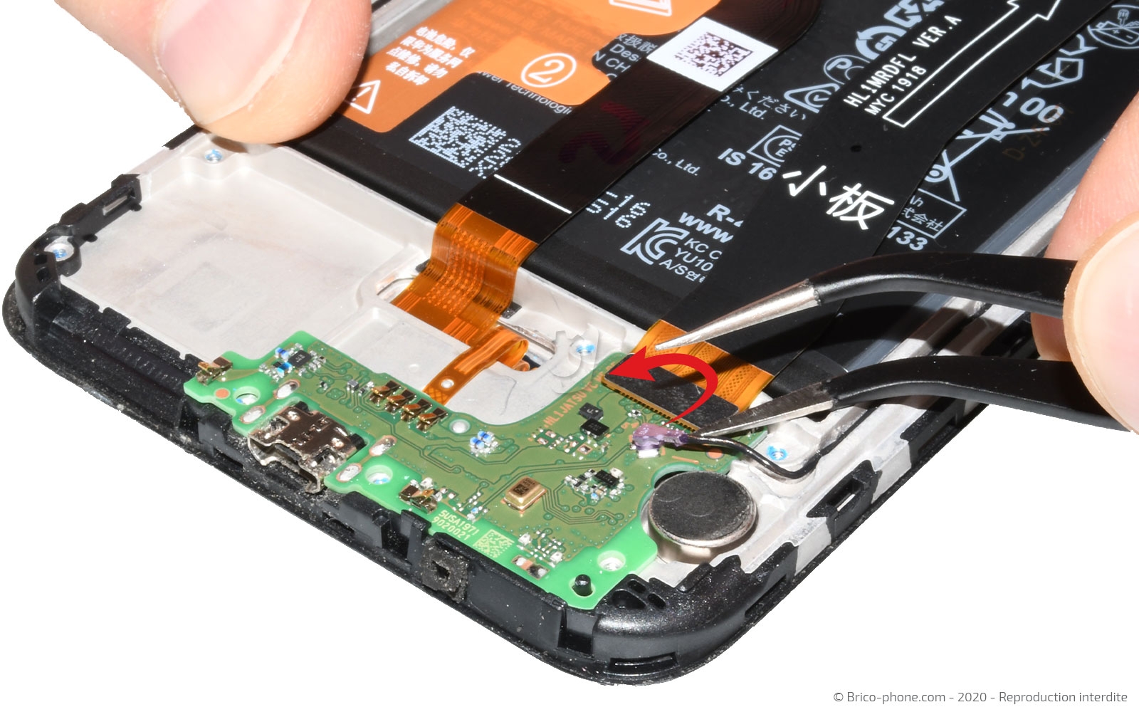 Changement de bloc écran avec batterie sur Y6 2019 photo 1