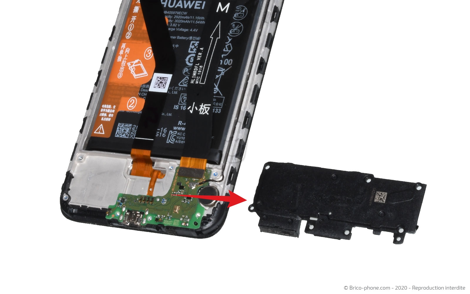 Changement du connecteur de charge sur Y6 2019 photo 3