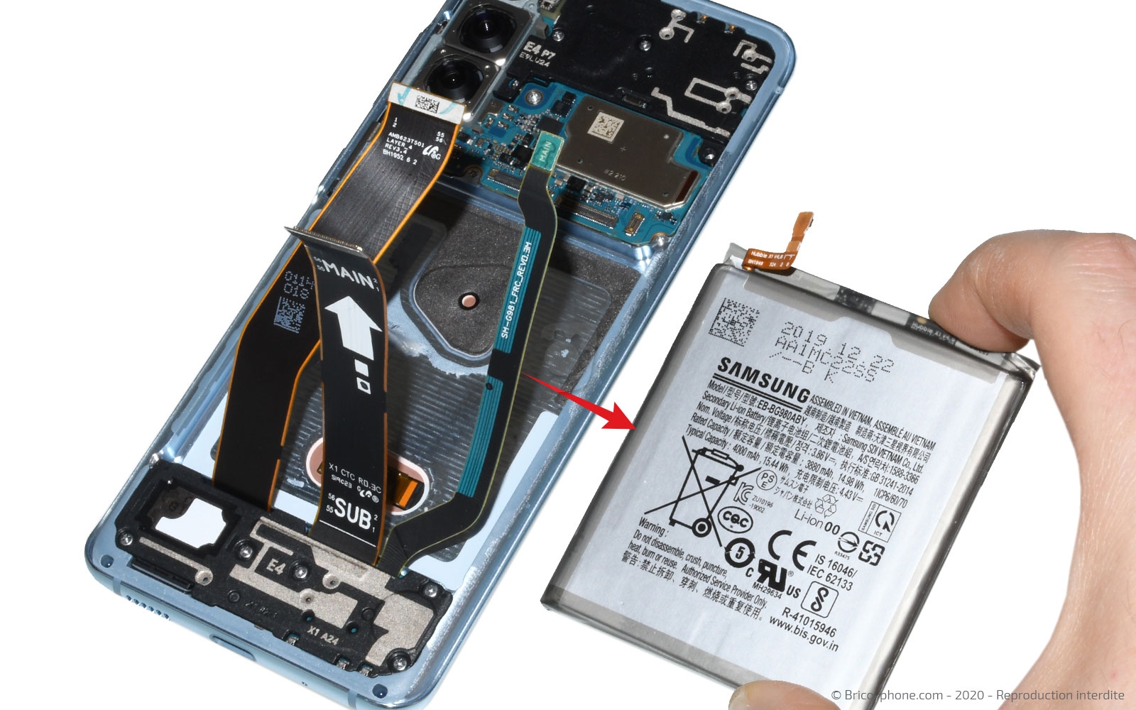 Changement de batterie  sur Galaxy S20 photo 3