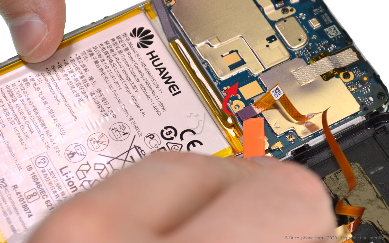 Changement de bloc écran avec batterie sur Y7 2018 photo 1