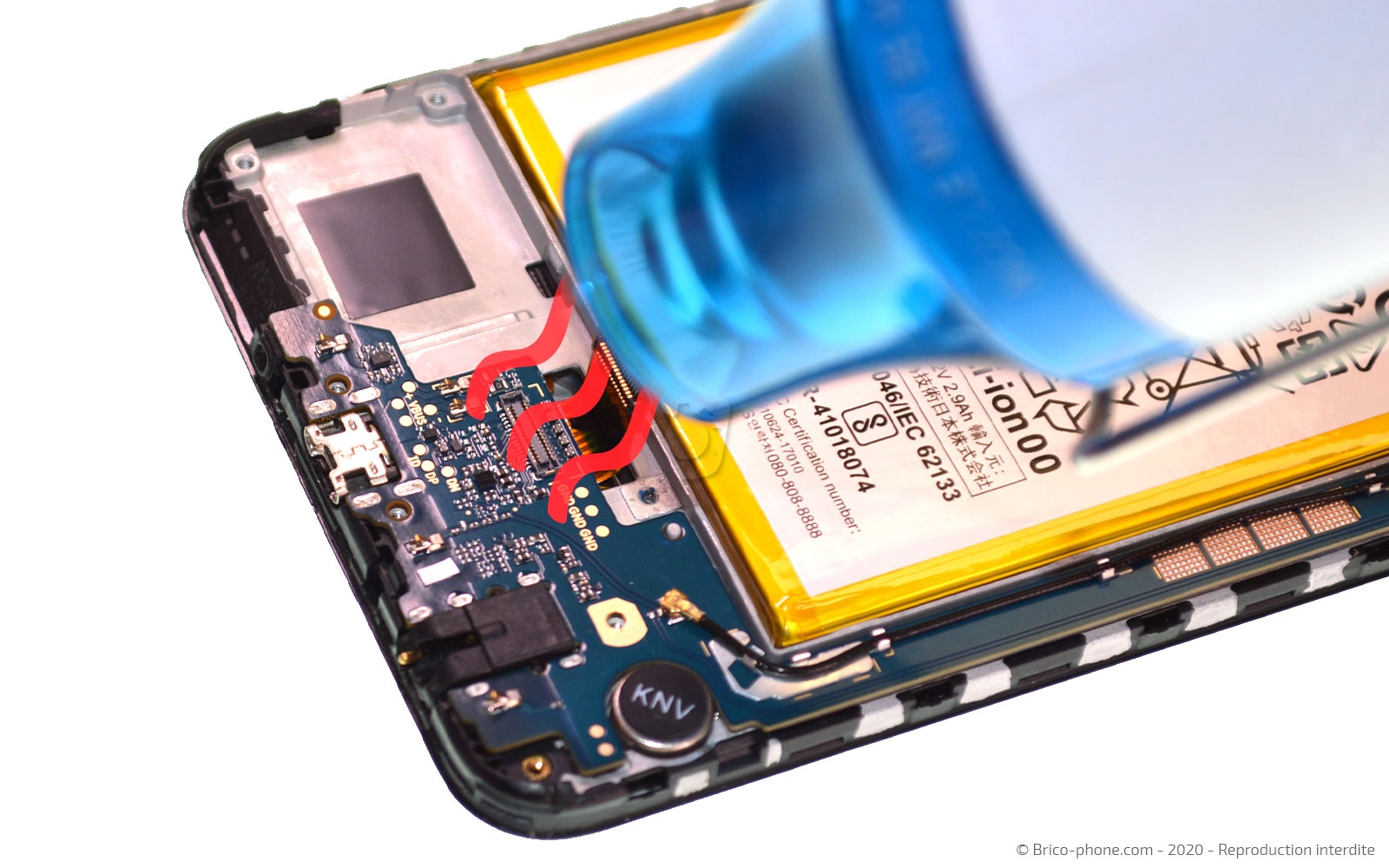Changement de bloc écran avec batterie sur Y7 2018 photo 1
