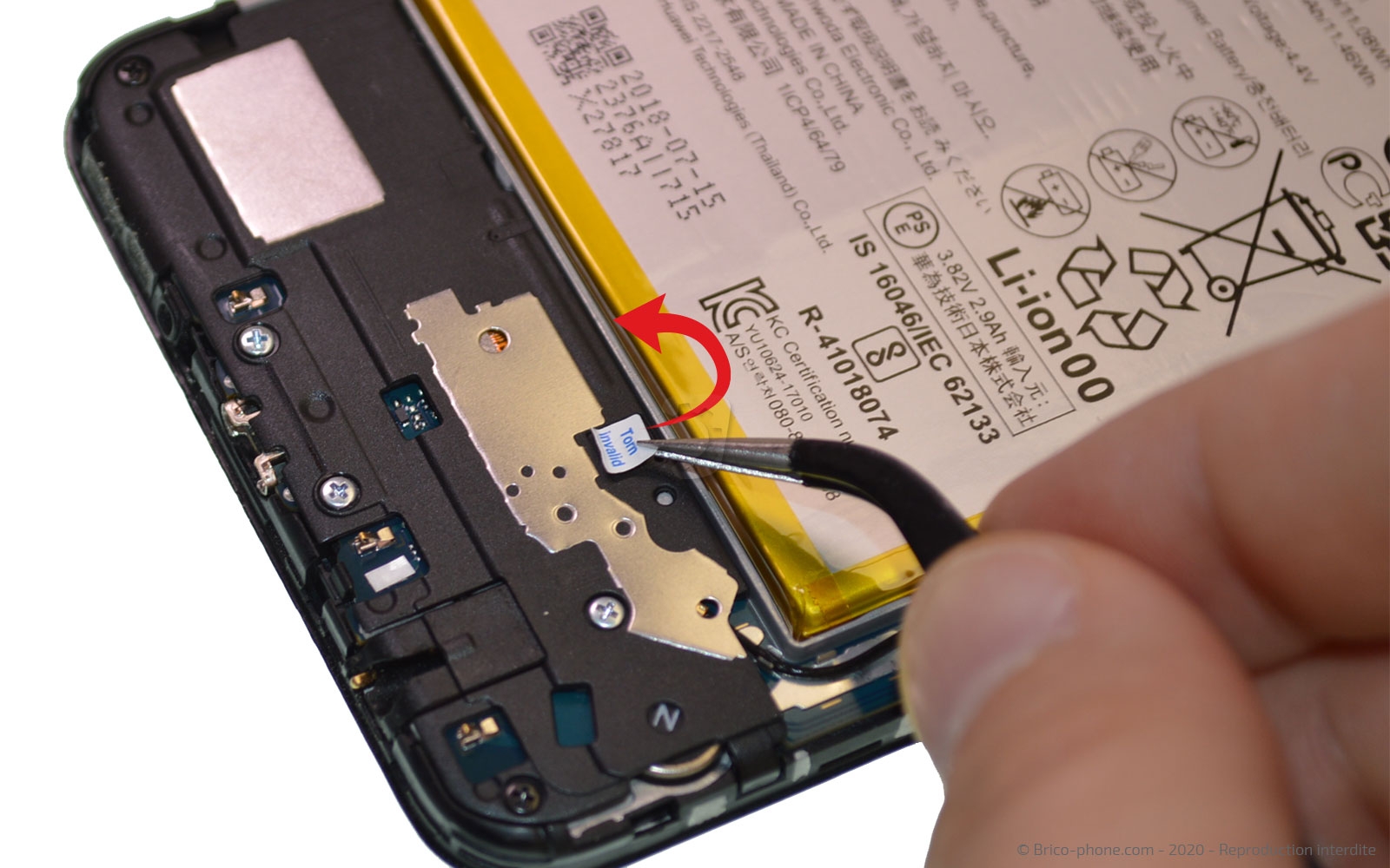 Changement de bloc écran avec batterie sur Y7 2018 photo 1