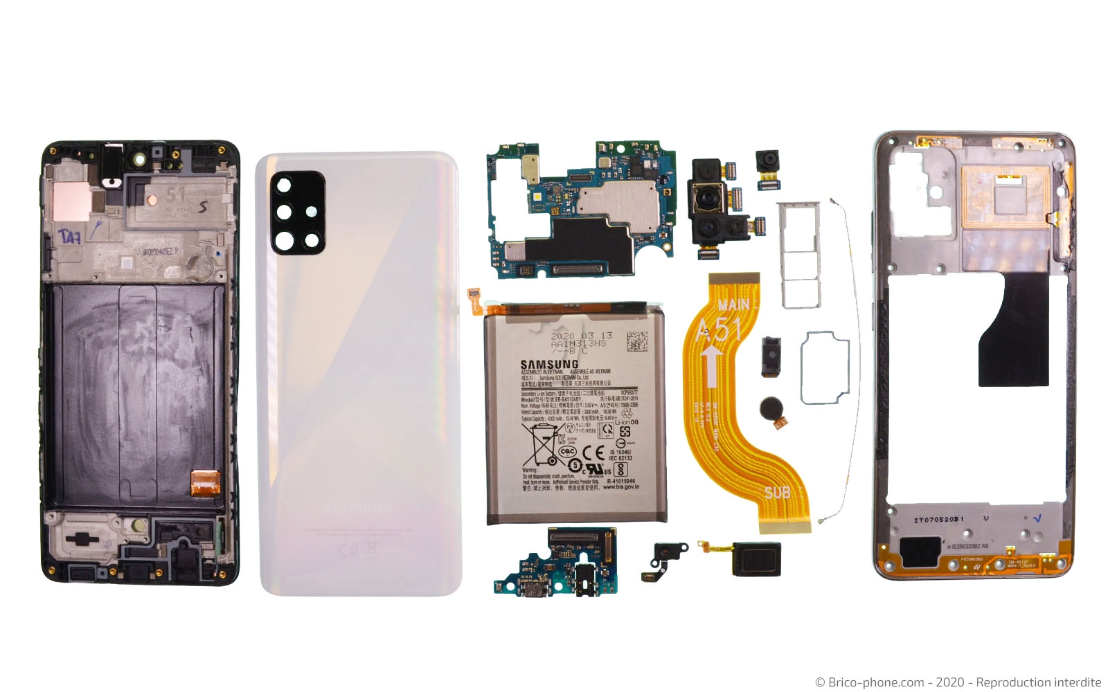 Démontage complet sur Galaxy A51 photo 1