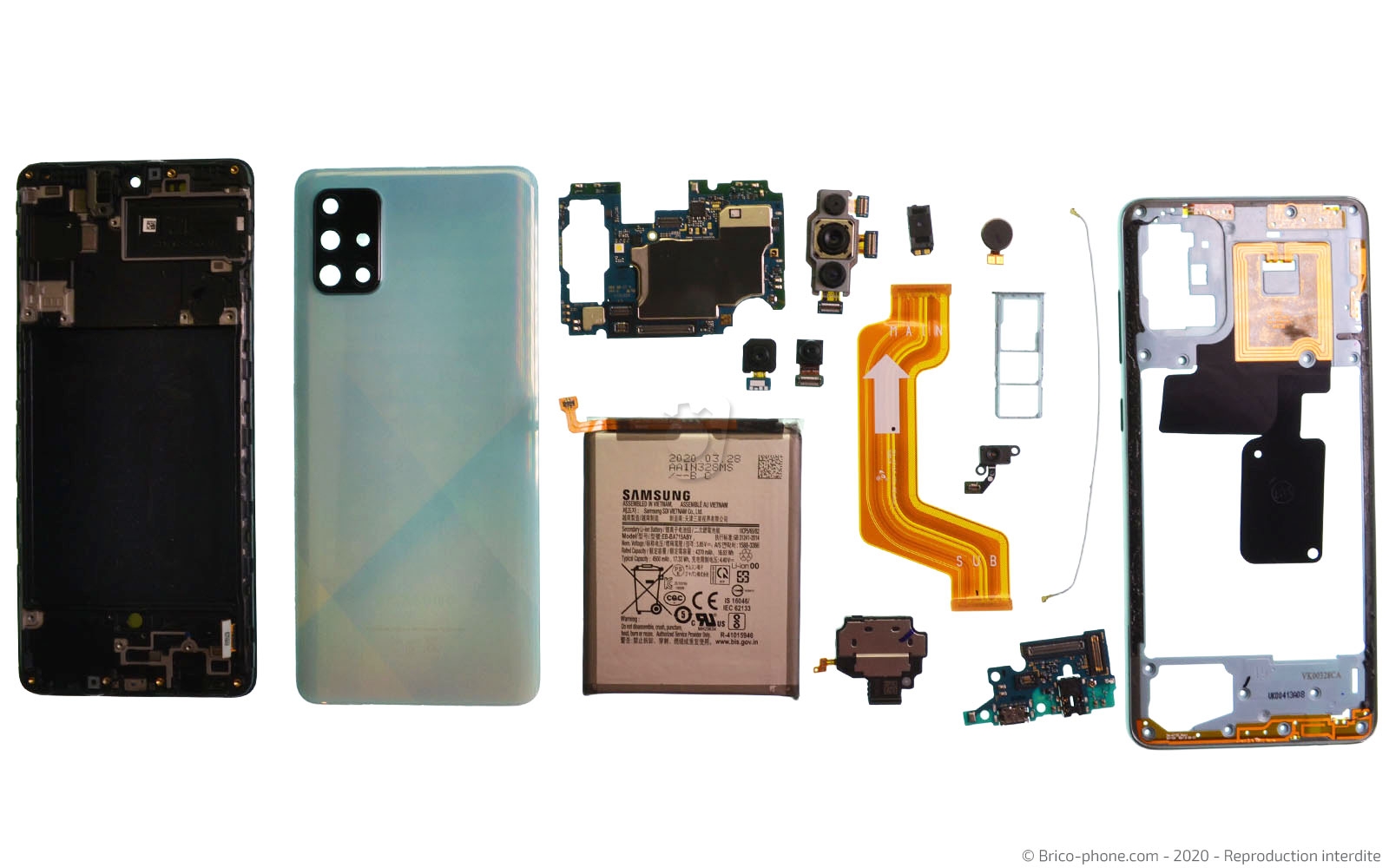 Démontage complet sur Galaxy A71 photo 1
