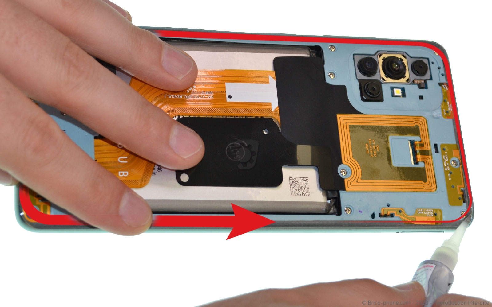 Changement du bloc écran sur Galaxy A71 photo 2