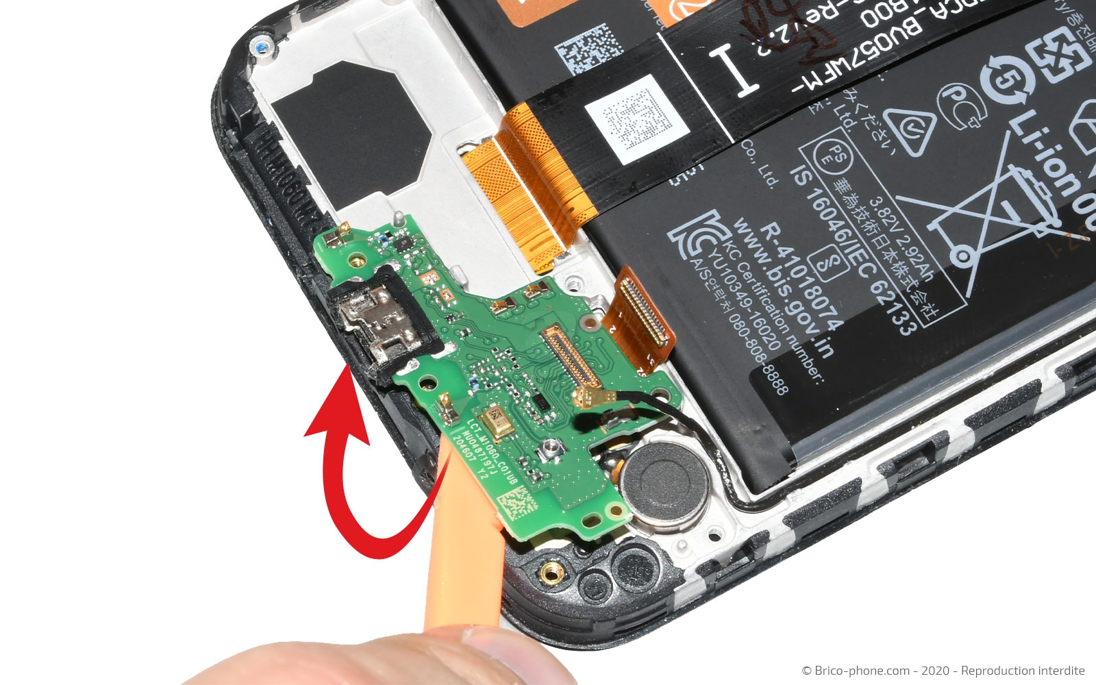 Changement du connecteur de charge sur Y5 2019 photo 3