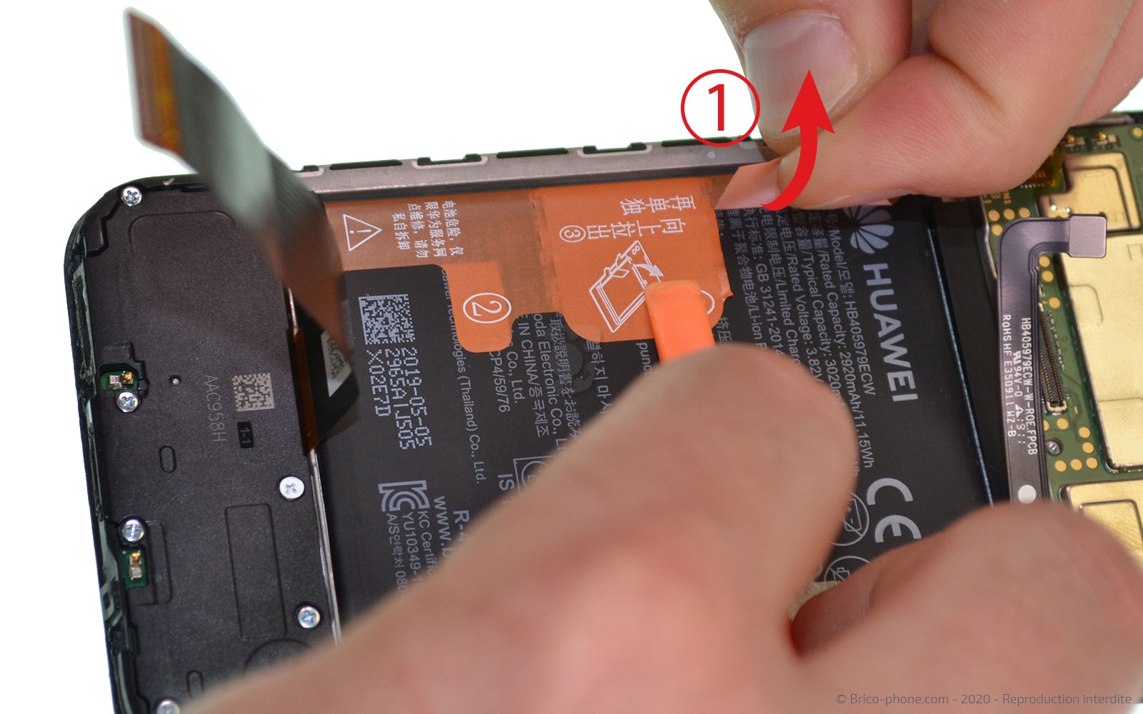 Changement de batterie sur Y5 2019 photo 1